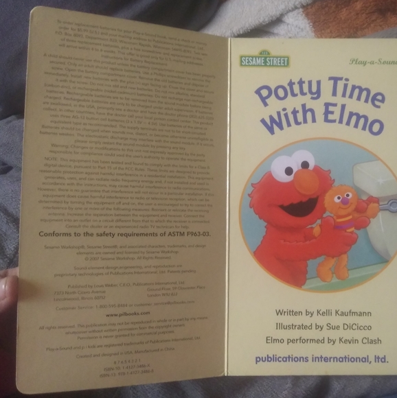 POTTY TIME WITH ELMO" POTTY TRAINING BOOK WITH SOUND - Picture 3 of 16
